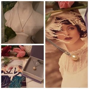 NEW, 925 STERLING 18" ITALY CHAIN WITH 10MM CULTURED PEARL PENDANT